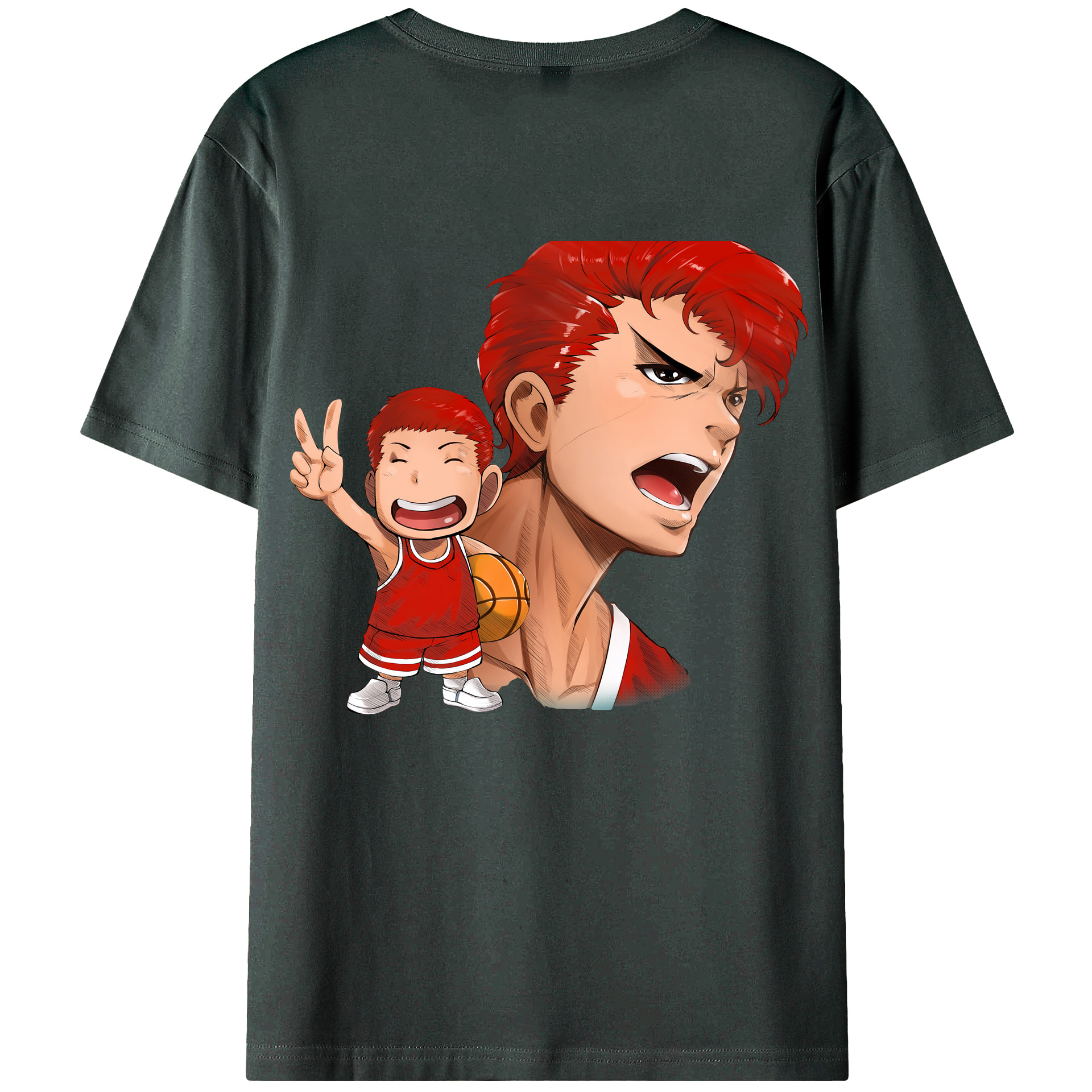 （画像用） SLAM DUNK／スラムダンク 綿100％ メンズ半袖Tシャツ（バックプリント） 通気性